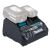 Makita DC18RE 18V/12V (9A/5A) yhdistelmälaturi CXT ja LXT Li-Ion liukukiinnitteisille akuille, kaksi liukulatauspaikkaa, 1x18V ja 1x12V akuille