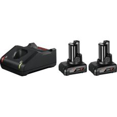 Bosch 12V aloituspakkaus kaksi 12V 6,0Ah akkua + laturi (GAL12V-40)

