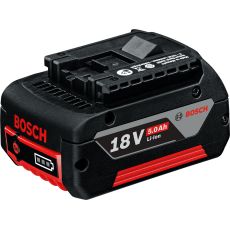 Bosch GBA 18V 5,0Ah li ion akku, akun varaustilan näytöllä

