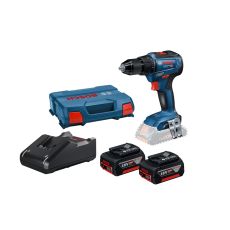 Bosch GSR 18v-55 akkuporakone 3x5,0ah,  l-boxx 136 muovisalkussa.

