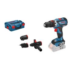 Bosch GSR 18V-60 FC vaihtopää akkuporakone runko + 4kpl vaihtopäitä, L-Boxx muovisalkussa. Ei akkuja ei laturia.

