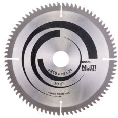 Bosch pyörösahanterä 216mm 80-hampainen reikä 30mm Multimaterial -5 ast.

