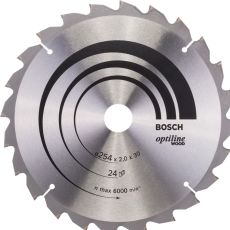 Bosch pyörösahanterä 254mm 24-hampainen reikä 30mm Optiline Wood

