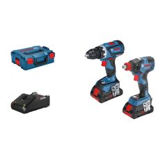 Bosch setti GSR 18V-60C + GDX 18V-200C + 2x4,0Ah + laturi, L-Boxx laukussa