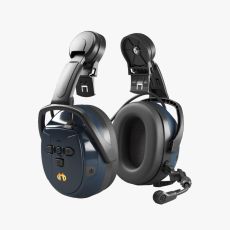 Hellberg Xstream Multi-Point kypäräkiinnitteinen kuulonsuojain - 2x Bluetooth + kuuntelutoiminto + IPX4 suojaus + puomimikrofoni - (akkukäyttöinen/USB lataus) - kypärä ei sisälly.