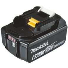 Makita BL1860B 18,0V 6,0Ah LXT Li-Ion akku, varaustilan näytöllä

