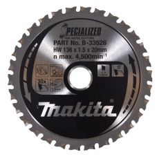 Makita pyörösahanterä 136mm 30-hampainen 20mm reikä metallille

