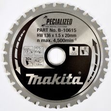Makita pyörösahanterä 136mm 30-hampainen 20mm reikä metallille B-33526/B-10615

