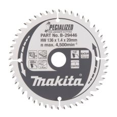 Makita pyörösahanterä 136mm 48-hampainen 20mm reikä laminaatille B-33825/B-29446

