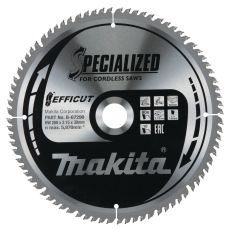 Makita pyörösahanterä 260mm 80-hampainen reikä 30mm puulle EFFICUT B-67290