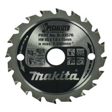 Makita pyörösahanterä 85mm 20-hampainen 15mm reikä puulle B-33576/B-16885

