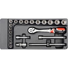 Yato YT-5542 3/8 hylsysarja moduuli 22-osainen

