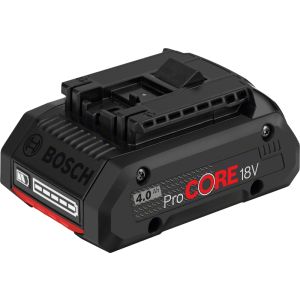 Bosch GBA 18V 4,0Ah ProCore Li ion akku, akun varaustilan näytöllä

