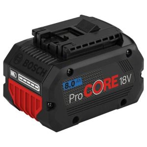 Bosch GBA 18V 8,0Ah ProCore li ion akku, akun varaustilan näytöllä

