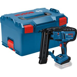 Bosch GNH 18V-50 M akkukäyttöinen naulain runko + L-Boxx. 18ga 1,2mm naulalle 16-50mm suorakampa. ei akkuja ei laturia.