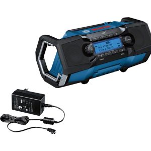 Bosch gpb 18v-2 sc bluetooth työmaaradio + 230v virtalähde