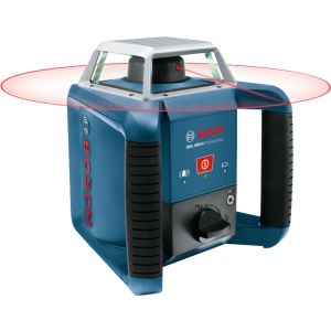 Bosch GRL 400 H + LR 1 - pyörivä laser, 200m / 400m, vaakasäde, tarkkuus 0,08mm/m - paristovarustuksella

