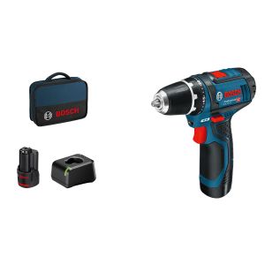 Bosch GSR 12V-15 akkuporakone 2x2,0Ah + laturi + SoftBag laukku

