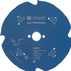 Bosch pyörösahanterä 165mm 4-hampainen 20mm reikä - Expert for fibercement

