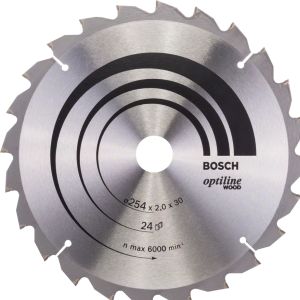 Bosch pyörösahanterä 254mm 24-hampainen reikä 30mm Optiline Wood

