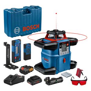 Bosch GRL 600 CHV Professional pyörivä laser punaisella säteellä, 300m / 600m, IP68, numeerinen kaato, millimetrinäyttöinen vastaanotin, bluetooth ym.