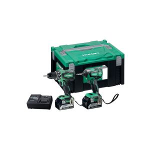 HiKoki KC18DBSL 18V akkuporakone + iskevä ruuvinväännin + 2x5,0Ah + laturi ja muovilaukku

