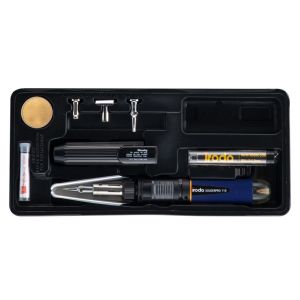 Iroda SolderPro 110KB kaasukäyttöinen juotoskynä setti, väri musta ( tehonsäätö noin 30W - 125W )