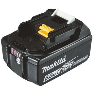 Makita BL1860B 18,0V 6,0Ah LXT Li-Ion akku, varaustilan näytöllä

