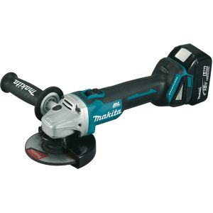 Makita DGA506RTJ 18V kulmahiomakone laikkajarrulla + 2x5,0Ah + pikalaturi + Makpac

