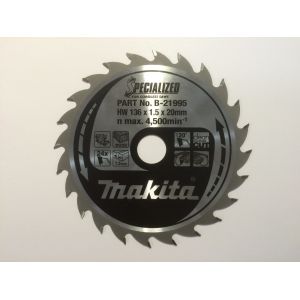 Makita pyörösahanterä 136mm 24-hampainen 20mm reikä puulle b-33629/b-21995

