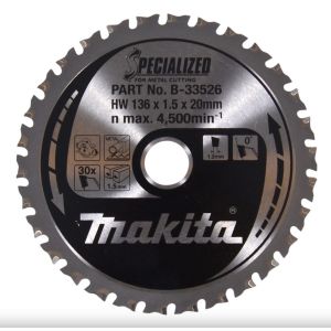 Makita pyörösahanterä 136mm 30-hampainen 20mm reikä metallille