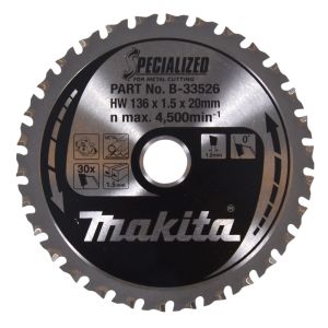 Makita pyörösahanterä 136mm 30-hampainen 20mm reikä metallille

