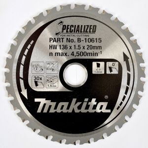 Makita pyörösahanterä 136mm 30-hampainen 20mm reikä metallille B-33526/B-10615

