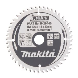 Makita pyörösahanterä 136mm 48-hampainen 20mm reikä laminaatille B-33825/B-29446