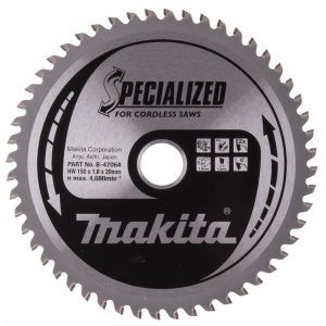 Makita pyörösahanterä 150mm 52-hampainen 20mm reikä alum

