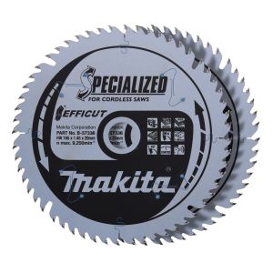 Makita pyörösahanterä 165mm 56-hampainen 20mm reikä puulle ja laminaatille B-57336-2 (2 terän paketti)