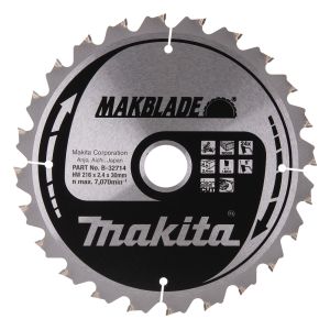 Makita pyörösahanterä 216mm 24-hampainen reikä 30mm B-32714/B-08903

