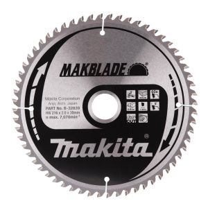 Makita pyörösahanterä 216mm 60-hampainen reikä 30mm B-32839/B-09058