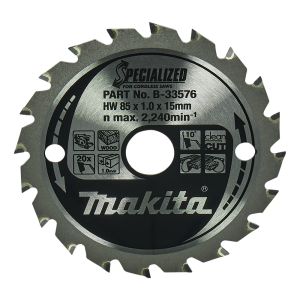 Makita pyörösahanterä 85mm 20-hampainen 15mm reikä puulle B-33576/B-16885

