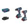 Bosch setti GSR 18V-60C + GDX 18V-200C + 2x4,0Ah + laturi, L-Boxx laukussa
